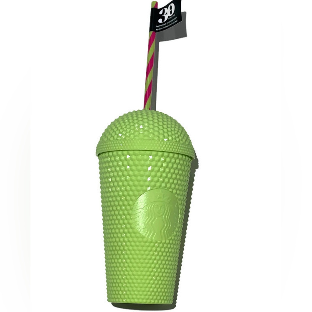 NWT Starbucks Neon Green Studded Tumbler with Straw